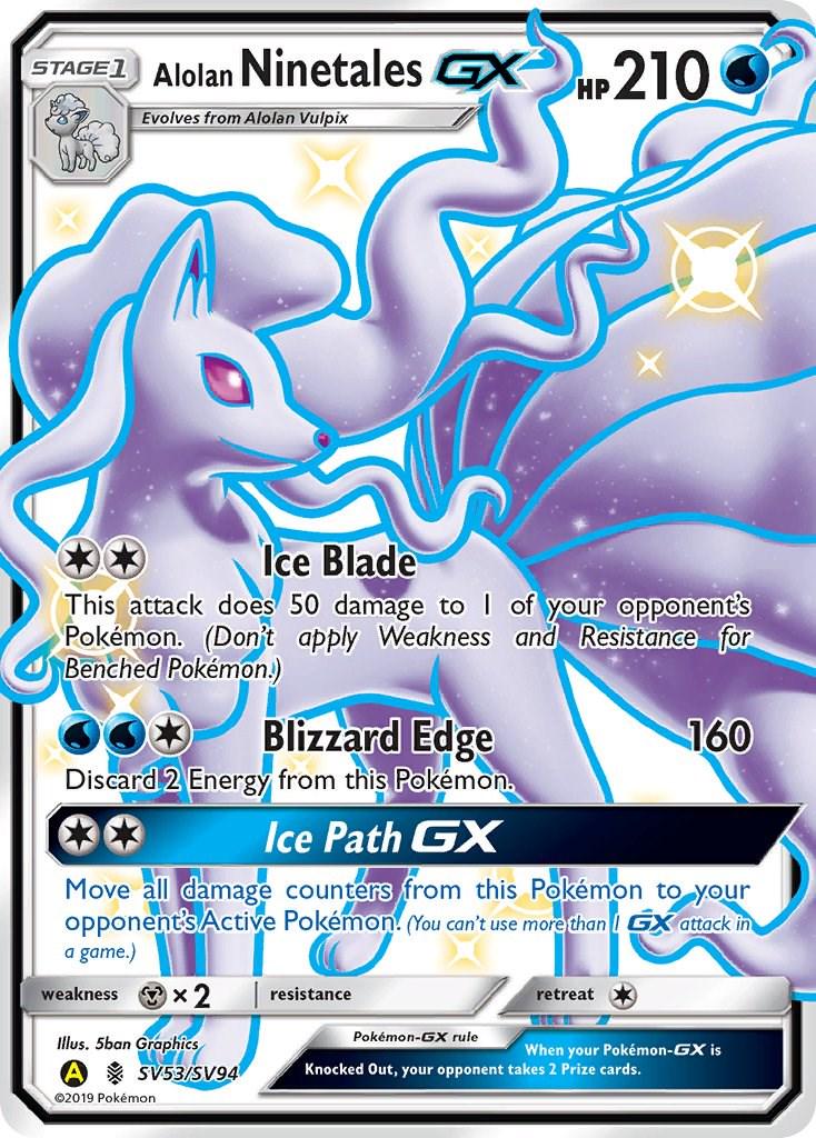 Hidden Fates Alolan Ninetales GX Pokémon card